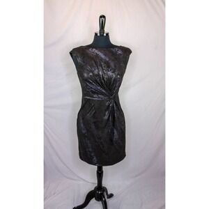 Muse Sleeveless Dress Mini Metallic Black Size 4